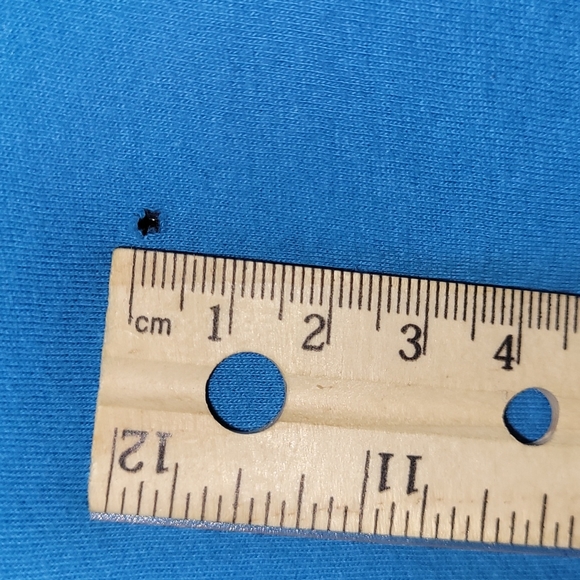 š3/$10 Gloria Vanderbilt Blue Cotton & Lace Blouse w/Elastic Ruffle Sleeves - Picture 12 of 13